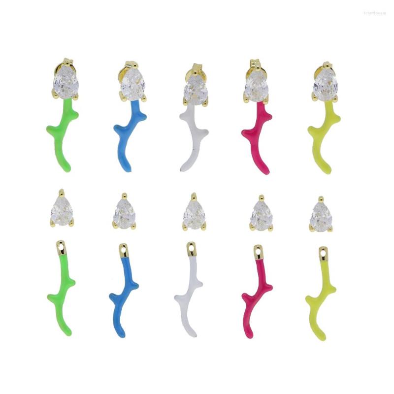 Stud Earrings Neon Enamel Colorful Summer Selling Jewelry Sparking Clear CZ Branch Back Double Sided Women Earring
Stud Earrings Neon Enamel Colorful Summer Selling Jewelry Sparking Clear CZ Branch Back Double Sided Women Earring