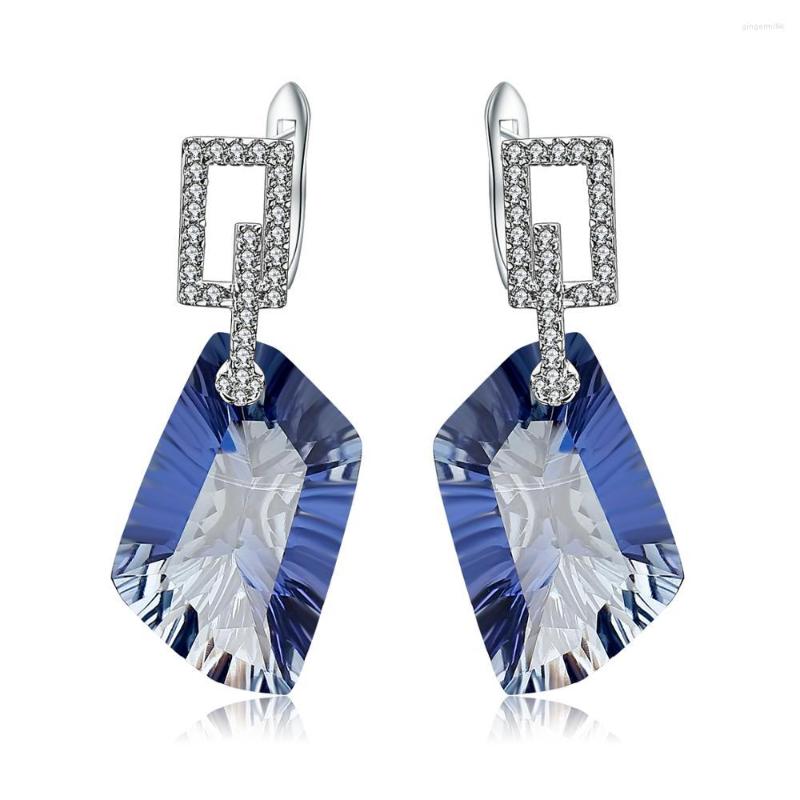 Dangle Earrings Gem's Ballet 925 Sterling Silver Earring 42.39Ct Natural Iolite Blue Mystic Quartz Gemstone Drop For Women Fine Jewelry