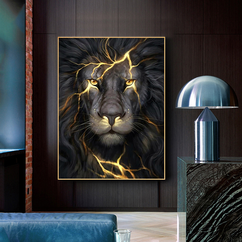 Wild Lion Poster and Prints Black and Golden Animal Art Canvas Paintings on The Wall Art Picture for Living Room Home Decor Cuadros No Frame
Wild Lion Poster and Prints Black and Golden Animal Art Canvas Paintings on The Wall Art Picture for Living Room Home Decor Cuadros No Frame
