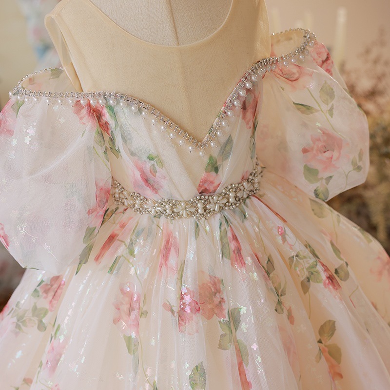 Flower Girl Dress Tulle Beading Appliqued girl Pageant Dresses For Girls ball gown First holy Communion Dresses Kids Wear