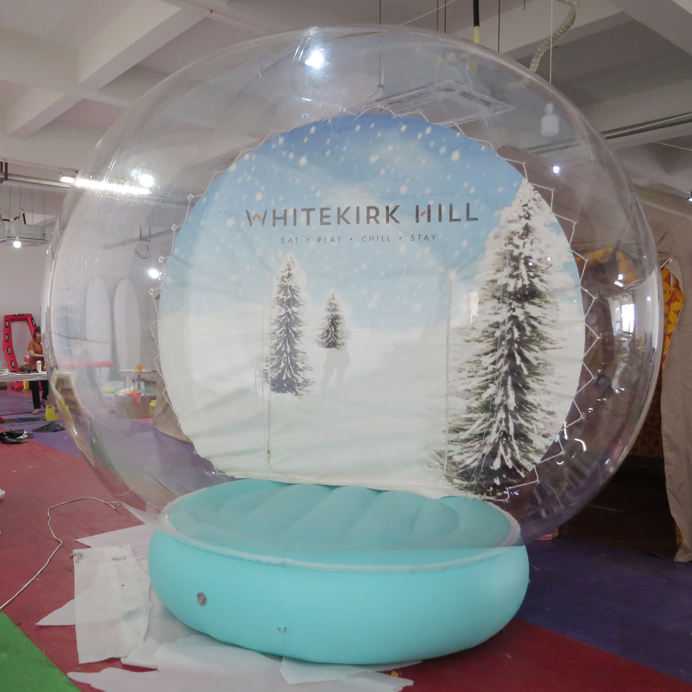 X MAS Party Activities 10ft Inflatable Snow Globe Christmas Decoration Transparent Bubble Tent