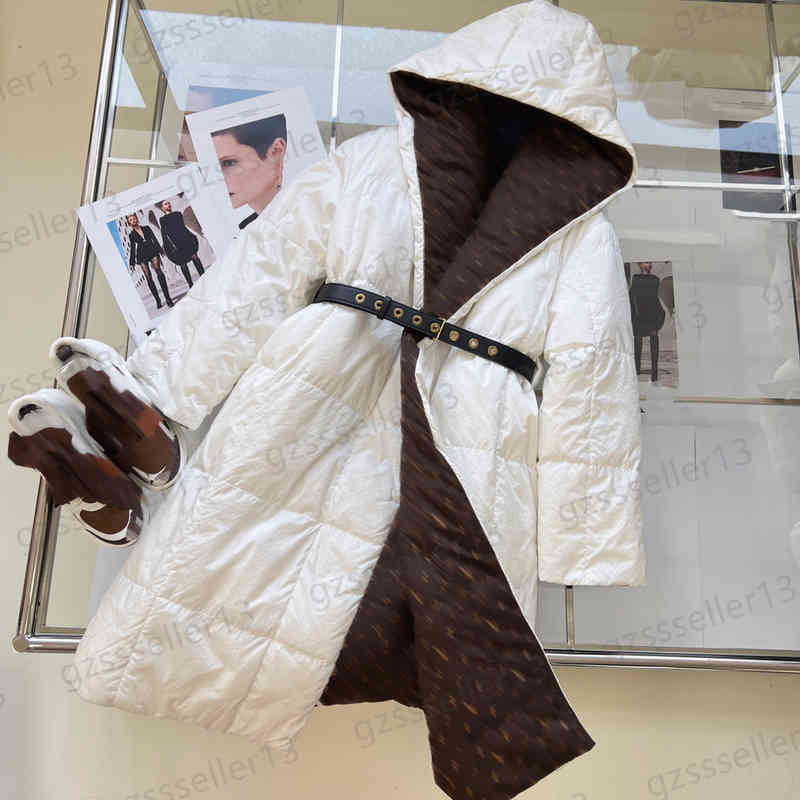 Designer Puffer Coat Womens Down Jacket Classic Logo Print Thickened Warm Long Winter Coats With Belt Luxury Women Clothing Black White 2 Colors 0912
Designer Puffer Coat Womens Down Jacket Classic Logo Print Thickened Warm Long Winter Coats With Belt Luxury Women Clothing Black White 2 Colors 0912