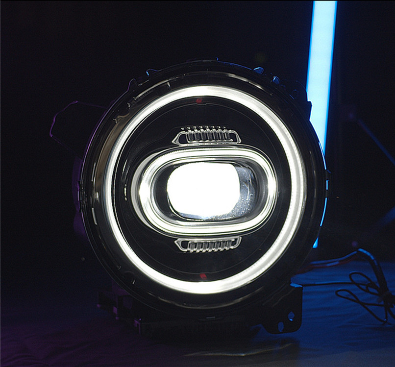 High Beam Headlight for Jeep Wrangler LED Headlight 20 18-2021 DRL Angel Eye Turn Signal Head Lamp Driving Lights