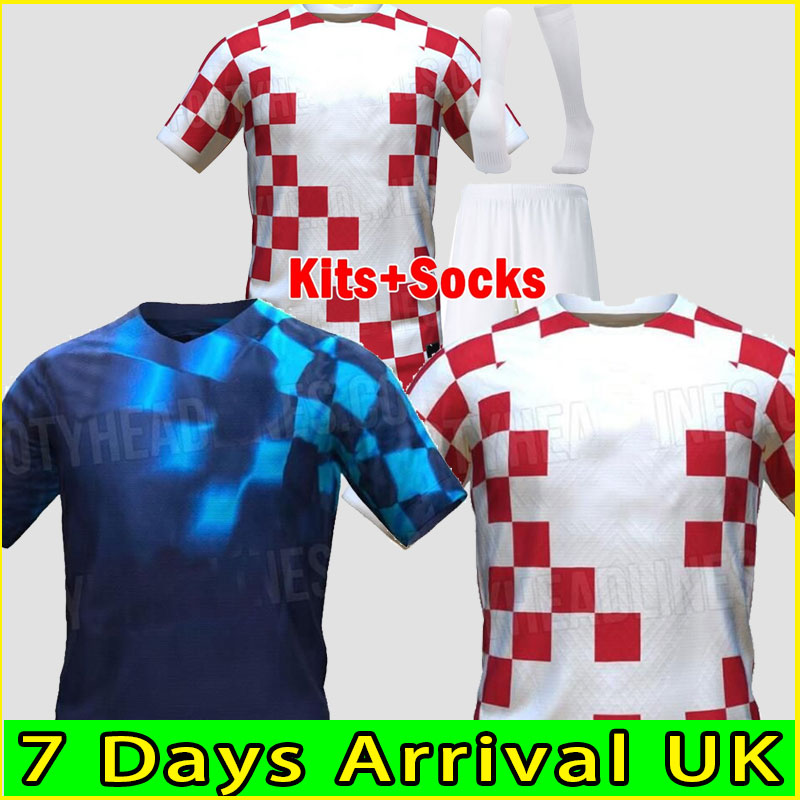 

2022 Croacia MODRIC World Cup soccer jerseys national team PERISIC MANDZUKIC KALINIC 22/23 Croazia football shirt KOVACIC Rakitic Kramaric Men Kids Kit uniforms, Away+patch