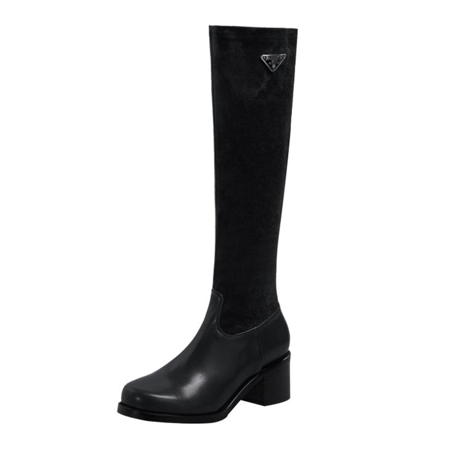 Winter Knee High Boots Women Designer Round Toe low Heels shoes Goat suede Leather Party Wedding Fashion Luxury Platform Lady WARORWAR 247F, Brown-flock lined
Winter Knee High Boots Women Designer Round Toe low Heels shoes Goat suede Leather Party Wedding Fashion Luxury Platform Lady WARORWAR 247F, Brown-flock lined