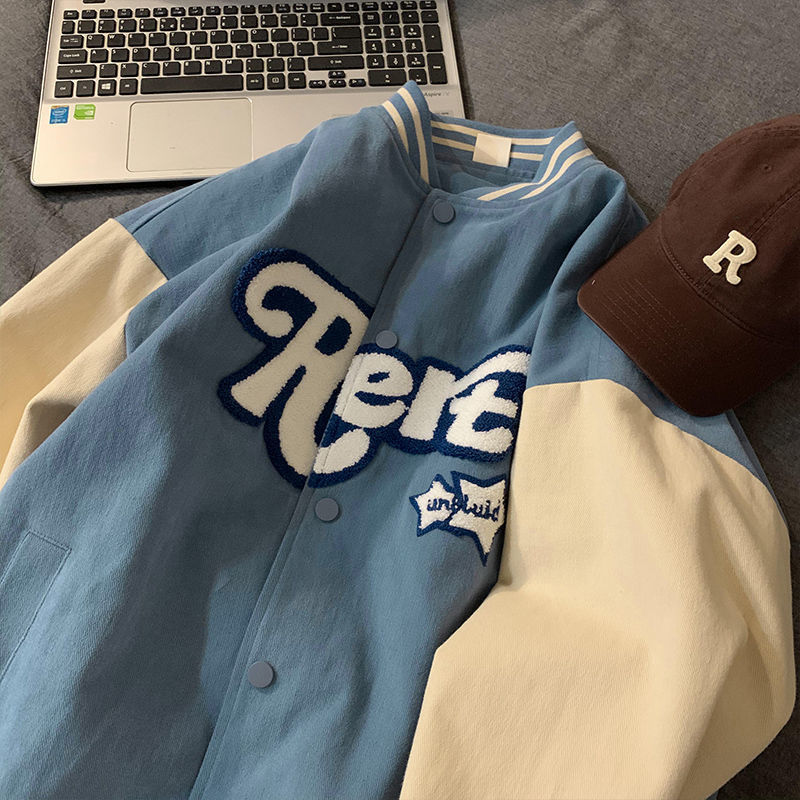 Women's Jackets Baseball Couple Bomber Unisex Vintage Oversize Print Racer Varsity Hiphop Streetwear Coat 220919