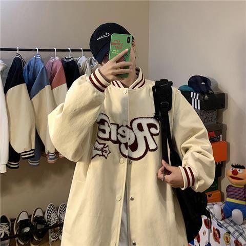 Women's Jackets Baseball Couple Bomber Unisex Vintage Oversize Print Racer Varsity Hiphop Streetwear Coat 220919