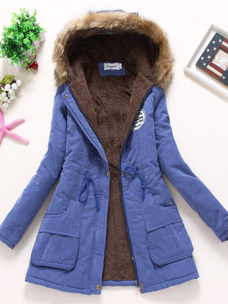 Women's Down Parkas Ailegogo Autumn Winter Women Cotton Jacket Padded Casual Slim Coat Emboridery Hooded Wadded Warm Overcoat 220919