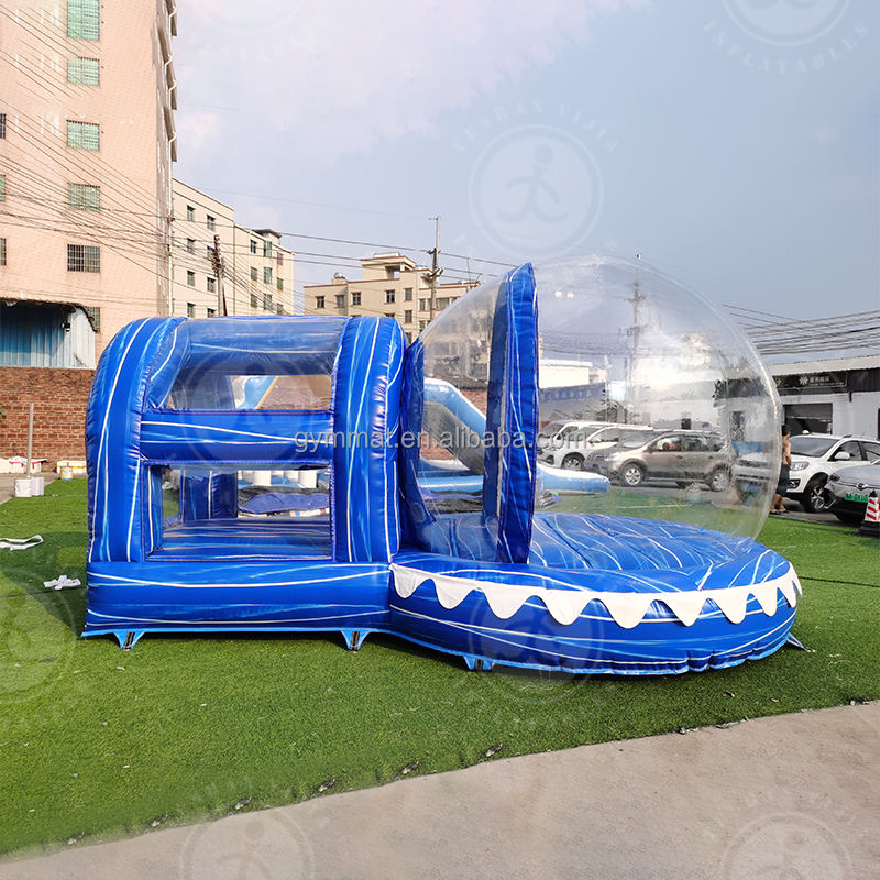2022 Christmas Activities Giant Inflatable Snow Globe With Tunnel Inflatable Balloon X mas Decoration