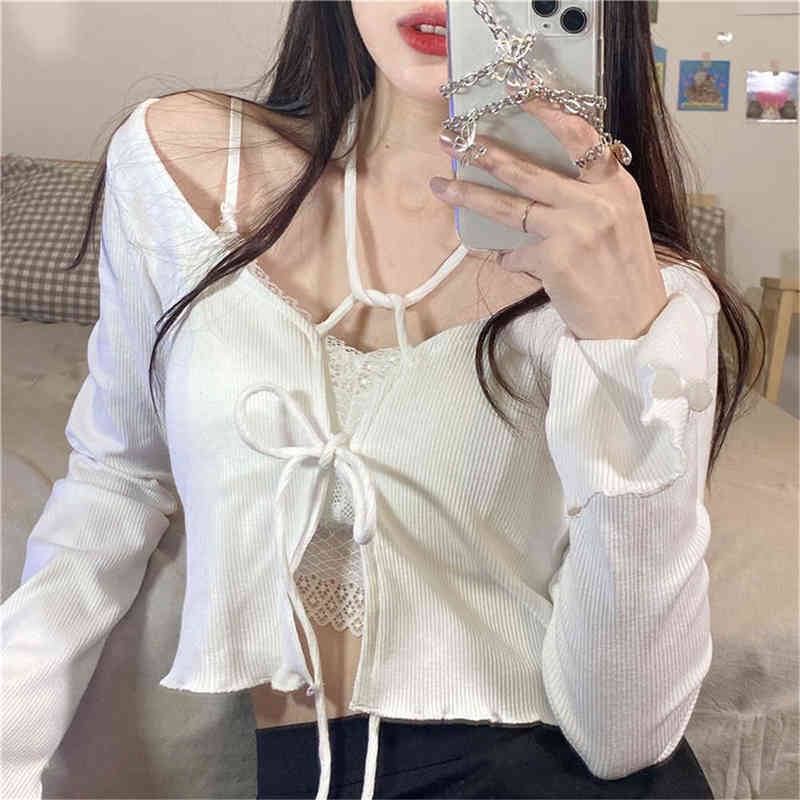 Women's Sweaters Women Vests Solid Hot Slim Bandage Design Crop Tops Stylish Streetwear Teens AlleMatch Sweet Beautiful Knitted Basic ZY5973 J220