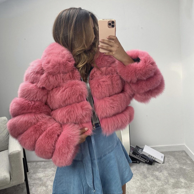 Women's Fur Faux Casual White Black Fluffy Fall Winter Coat Jacket Long Sleeve Cropped Puffer for Outwear 220919 - view 3