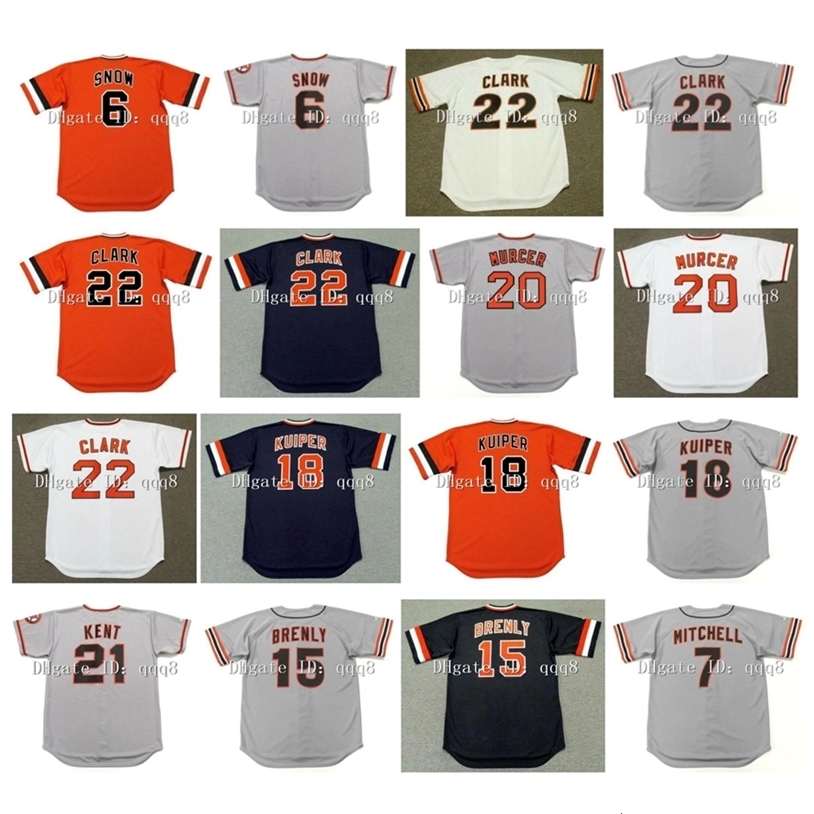 GlaRetro J.T. SNOW 22 WILL CLARK 20 BOBBY MURCER 15 Bob Brenly 18 DUANE KUIPER 30 DERREL THOMAS KEVIN 7 MITCHELL Grey White Orange Black, As pic
GlaRetro J.T. SNOW 22 WILL CLARK 20 BOBBY MURCER 15 Bob Brenly 18 DUANE KUIPER 30 DERREL THOMAS KEVIN 7 MITCHELL Grey White Orange Black, As pic