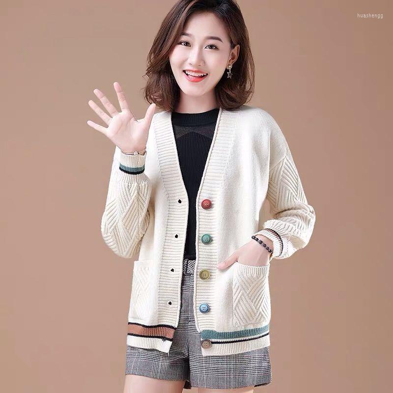 Women's Knits Spring 2022 Knitted Cardigan Female Student Pocket Sweater Jacket Loose V-Neck Long Sleeve Women's & Tees, White
Women's Knits Spring 2022 Knitted Cardigan Female Student Pocket Sweater Jacket Loose V-Neck Long Sleeve Women's & Tees, White