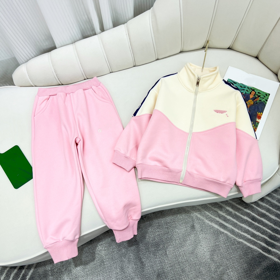 Set Baby Clothes Suits girls kids Designer Clothing outfit Tracksuits Boy Girl Zipper Pocket Long Sleeve 2 Pieces Sweatshirts Sports Pants Kids Size 110-160cm