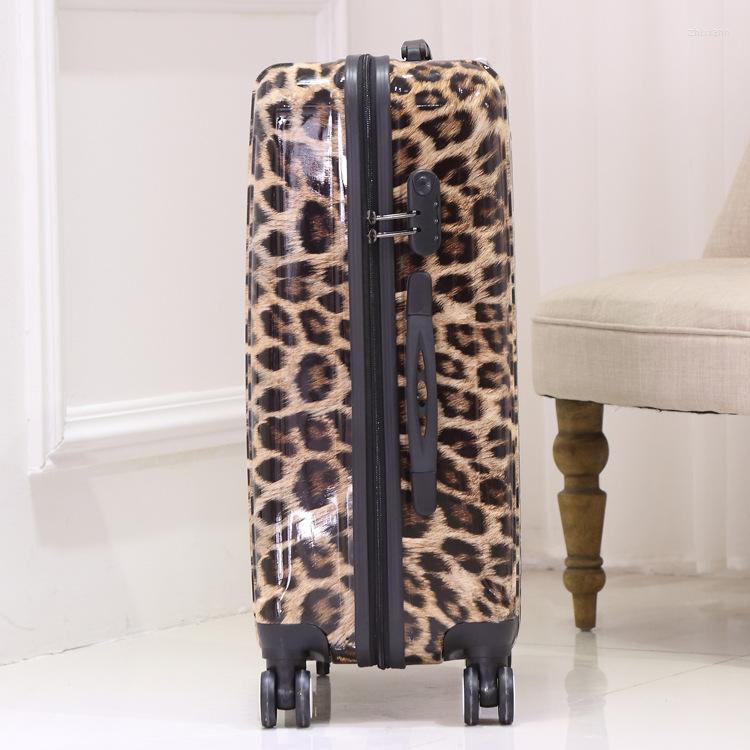 Free Shipping Suitcases Fashion Trolley Suitcase Zebra Leopard Print Unisex Rolling Lage Carry On Travel Bags Wheel Cabin Designer Bag Luxury Bag Tote