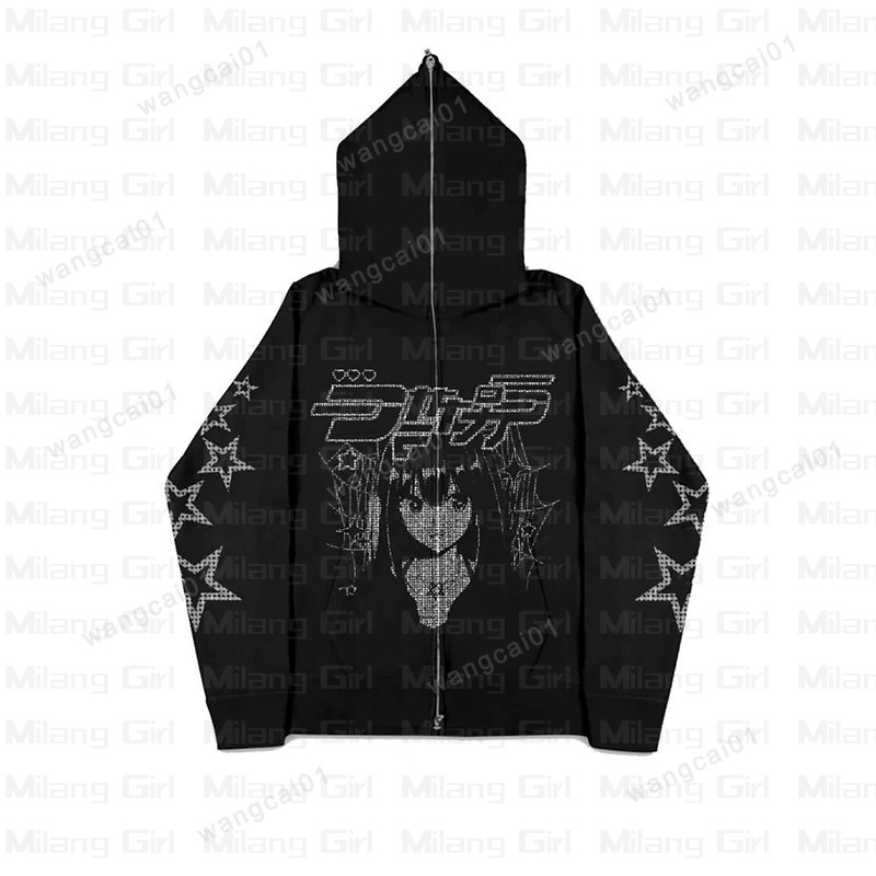 Men's Hoodies Sweatshirts Zip up Hoodie Y2K anime Stars rhinestones graphic Print Sweatshirt Sport Gothic Long Seve Oversized hoodie jacket Men's coat 0920H22, Packing bag
Men's Hoodies Sweatshirts Zip up Hoodie Y2K anime Stars rhinestones graphic Print Sweatshirt Sport Gothic Long Seve Oversized hoodie jacket Men's coat 0920H22, Packing bag