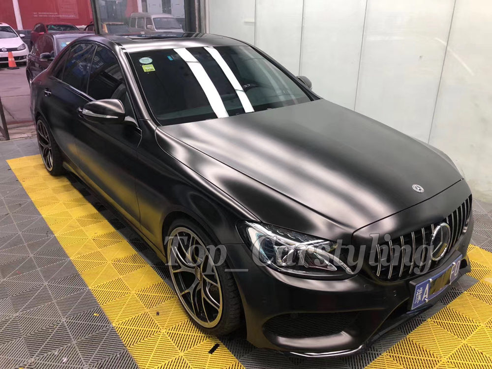 Premium Satin Black Metallic Vinyl Wrap Sticker Whole Car Covering Film Foil Air Release 1.52*18m 5x59ft
