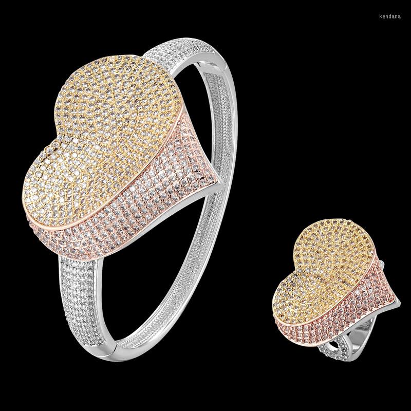Necklace Earrings Set Zlxgirl Jewelry High Quality Love Heart Bangle With Ring Wedding Sets Perfect Mixed Plated Mirco Pave Zircon Anel, Picture shown
Necklace Earrings Set Zlxgirl Jewelry High Quality Love Heart Bangle With Ring Wedding Sets Perfect Mixed Plated Mirco Pave Zircon Anel, Picture shown