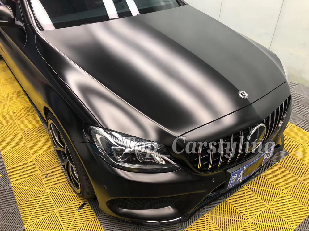 Premium Satin Black Metallic Vinyl Wrap Sticker Whole Car Covering Film Foil Air Release 1.52*18m 5x59ft