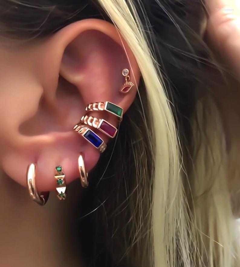 Backs Earrings Gold Color Cuban Chain Band Single Stone Baguette Green Blue Red White CZ No Piercing Ear Cuff Earring 1 Piece
Backs Earrings Gold Color Cuban Chain Band Single Stone Baguette Green Blue Red White CZ No Piercing Ear Cuff Earring 1 Piece