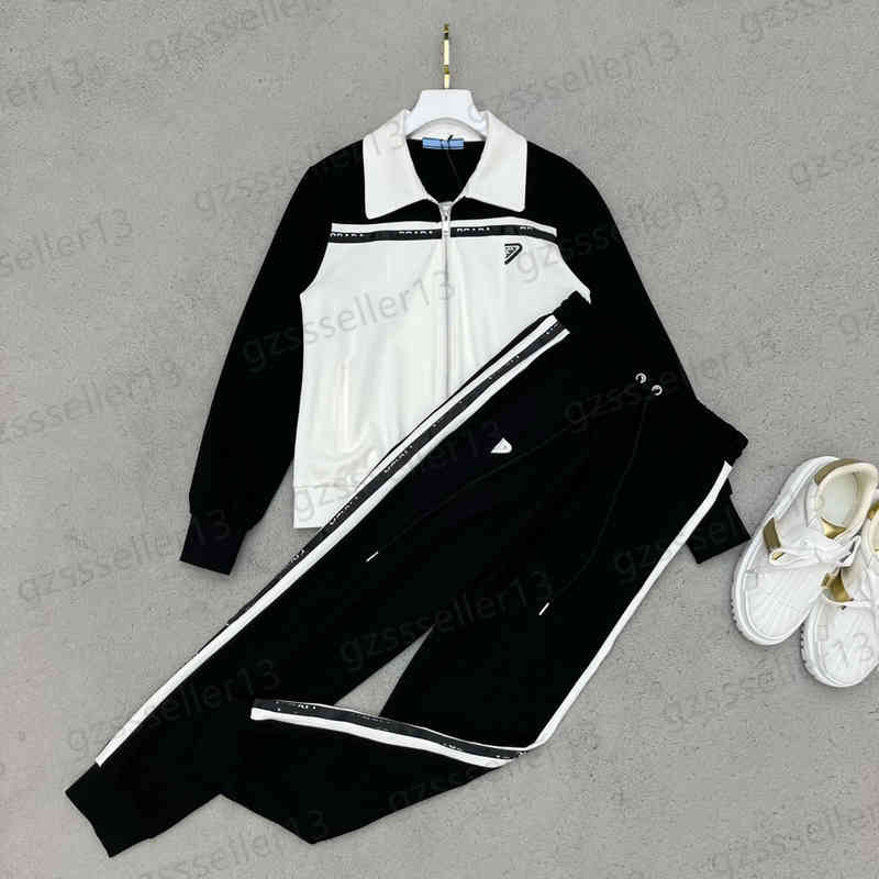 Womens Tracksuits Designer Classic Triangle Logo Decoration Two Piece Sets Letters Web Panel Jackets And Casual Pants Jogging Suit 2 Colors 0912, 13
Womens Tracksuits Designer Classic Triangle Logo Decoration Two Piece Sets Letters Web Panel Jackets And Casual Pants Jogging Suit 2 Colors 0912, 13