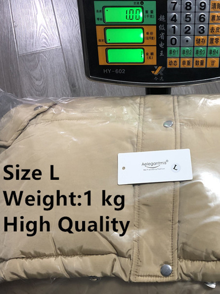 Women's Down Parkas Aelegantmis Women Thicken Warm Parka Coat Loose Oversized Winter Bread Hooded Outwear Padded Woman Jackets 220919