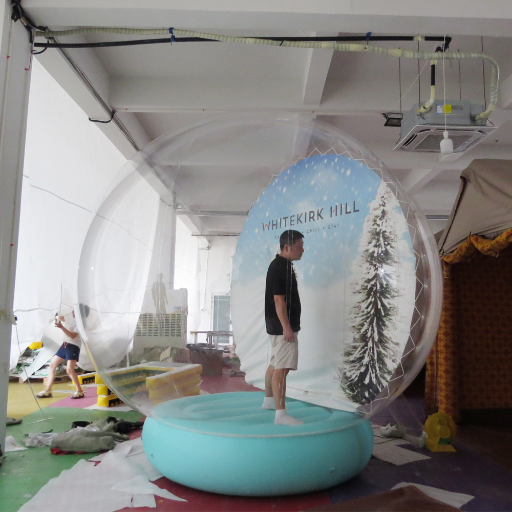 X MAS Party Activities 10ft Inflatable Snow Globe Christmas Decoration Transparent Bubble Tent