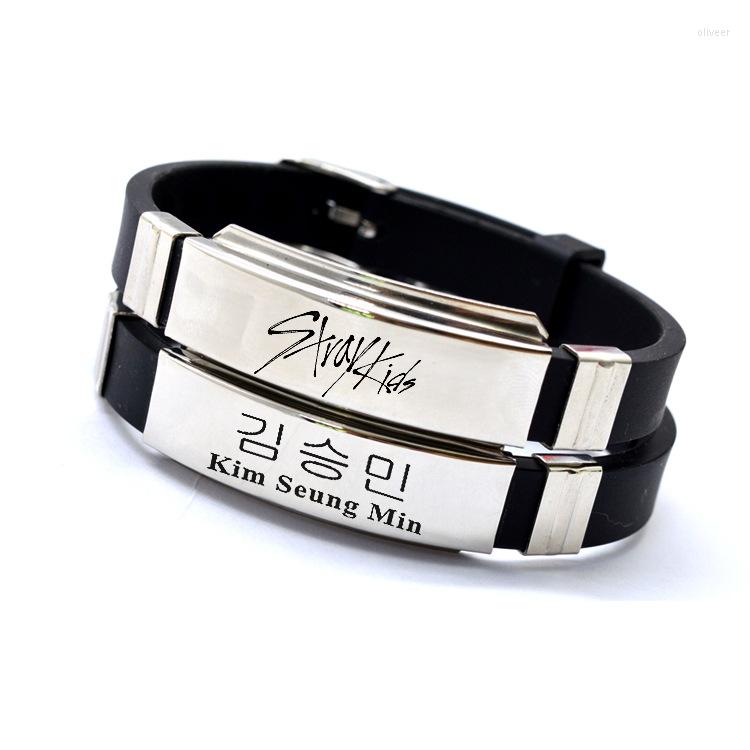 Charm Bracelets Stainless Steel Kpop Stray Kids Adjustable Bracelet Fashion High Quality Letter Silicone Bangle Women Girls Fan Gift
Charm Bracelets Stainless Steel Kpop Stray Kids Adjustable Bracelet Fashion High Quality Letter Silicone Bangle Women Girls Fan Gift