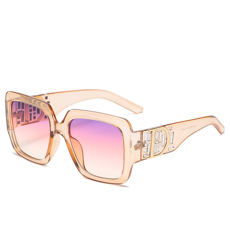 Sunglasses European and American gorgeous diamond-encrusted large frame womens windproof fashion travel fashion wear dancing