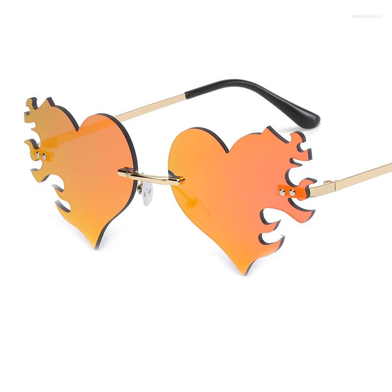 Sunglasses Heart Shaped Flame Rimless For Men Women Personality Vintage Retro Male Female Car Drive Party Metal Glasses Eyewear
Sunglasses Heart Shaped Flame Rimless For Men Women Personality Vintage Retro Male Female Car Drive Party Metal Glasses Eyewear