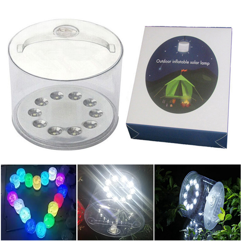 Inflatable Solar Lights Portable Outdoor Waterproof Lantern Camping Emergency led lights Garden Yard Transparent lighting Lamps