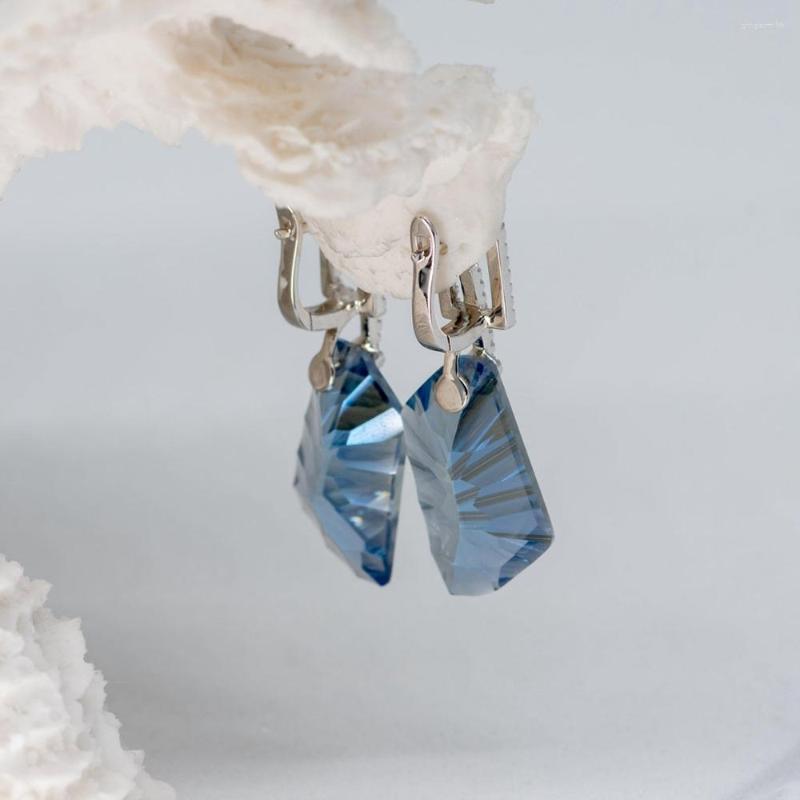 Dangle Earrings Gem's Ballet 925 Sterling Silver Earring 42.39Ct Natural Iolite Blue Mystic Quartz Gemstone Drop For Women Fine Jewelry