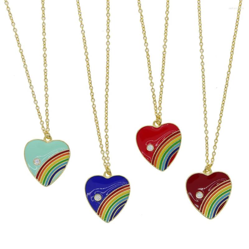 Chains Heart Shaped Pendant Necklace Gold Color Colorful Enamel Rainbow Summer Selling Trendy Women Jewelry
Chains Heart Shaped Pendant Necklace Gold Color Colorful Enamel Rainbow Summer Selling Trendy Women Jewelry