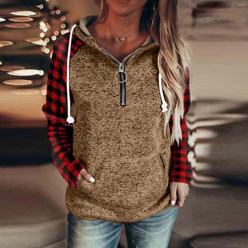 Women' Hoodies Pullover For Womens 1/4 Zip Drawstring Hooded Long Sleeve V Neck Plaid Print Sweatshirts With Pockets, Gray
Women' Hoodies Pullover For Womens 1/4 Zip Drawstring Hooded Long Sleeve V Neck Plaid Print Sweatshirts With Pockets, Gray