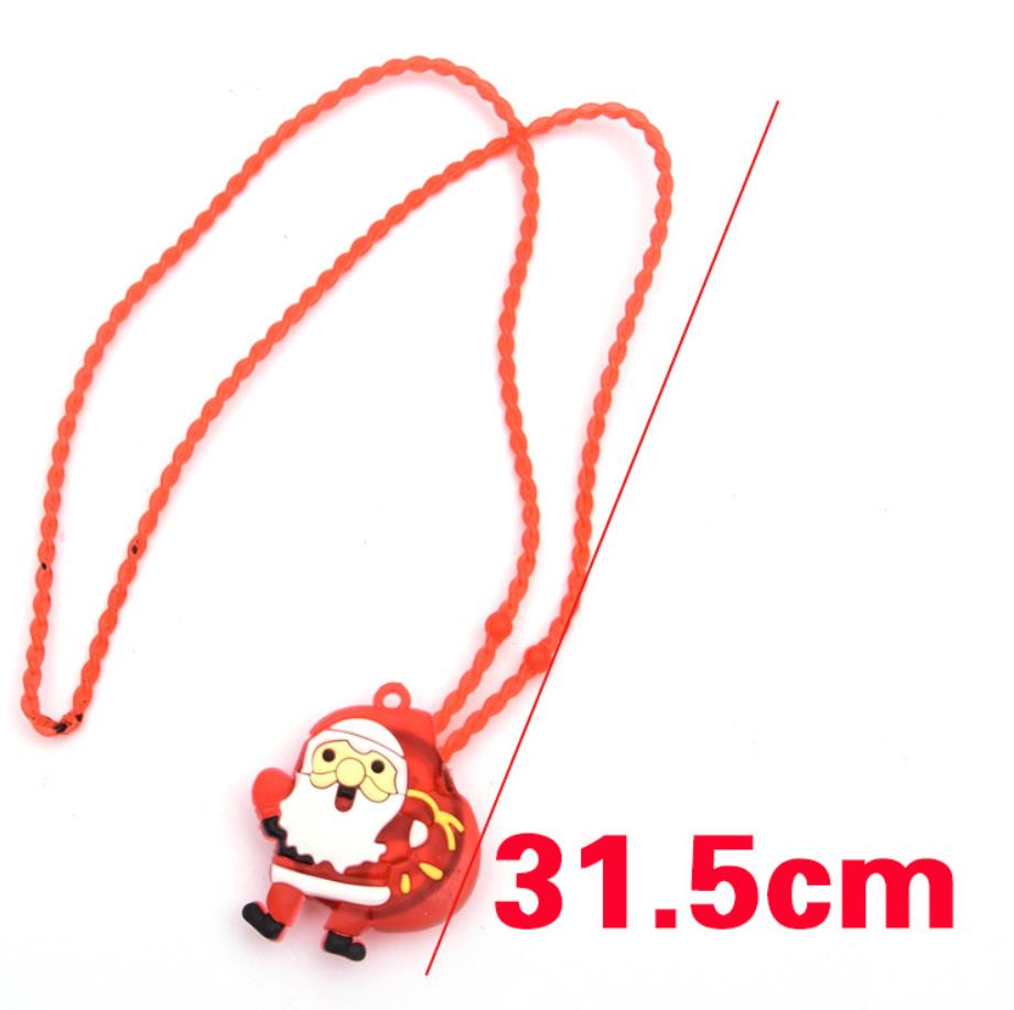 Christmas LED Light Up Necklace Jewelry Acrylic beaded Kids Adults Flashing Party Favors Blinking Cartoon Festival Stocking Gift