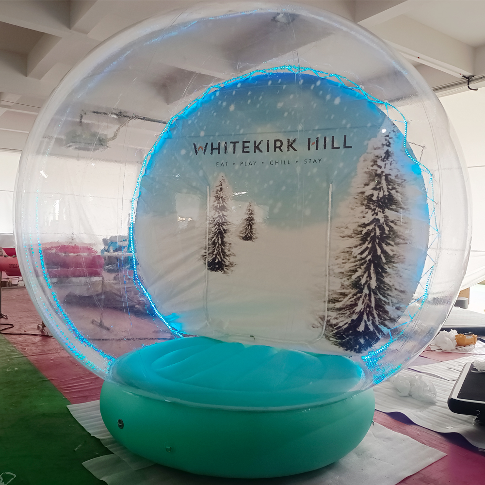 X MAS Party Activities 10ft Inflatable Snow Globe Christmas Decoration Transparent Bubble Tent