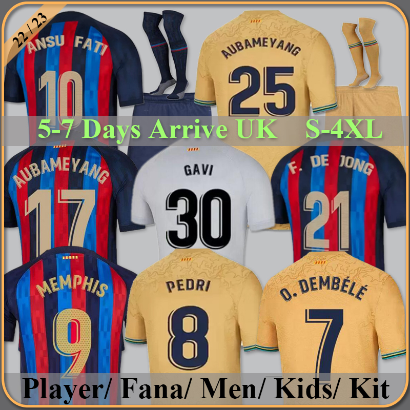 22 23 PEDRI LEWANDOWSKI soccer jersey GAVI camiseta de futbol FERRAN 2022 2023 FC ANSU FATI RAPHINHA barcelonas DEST football shirt men barca kit kids equipments, 22/23 third player+patch