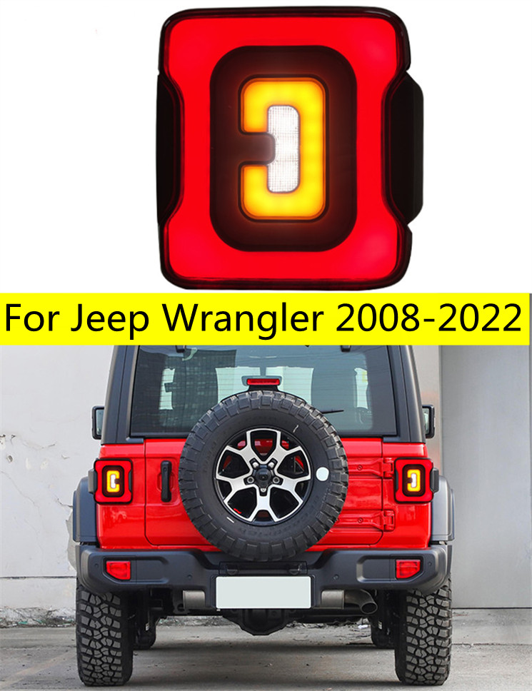 Car Tuning Tailights For Jeep Wrangler Tail Lights LED Upgrade 2008-2022 LED Dynamic Turn Signal Light Brake and Reverse