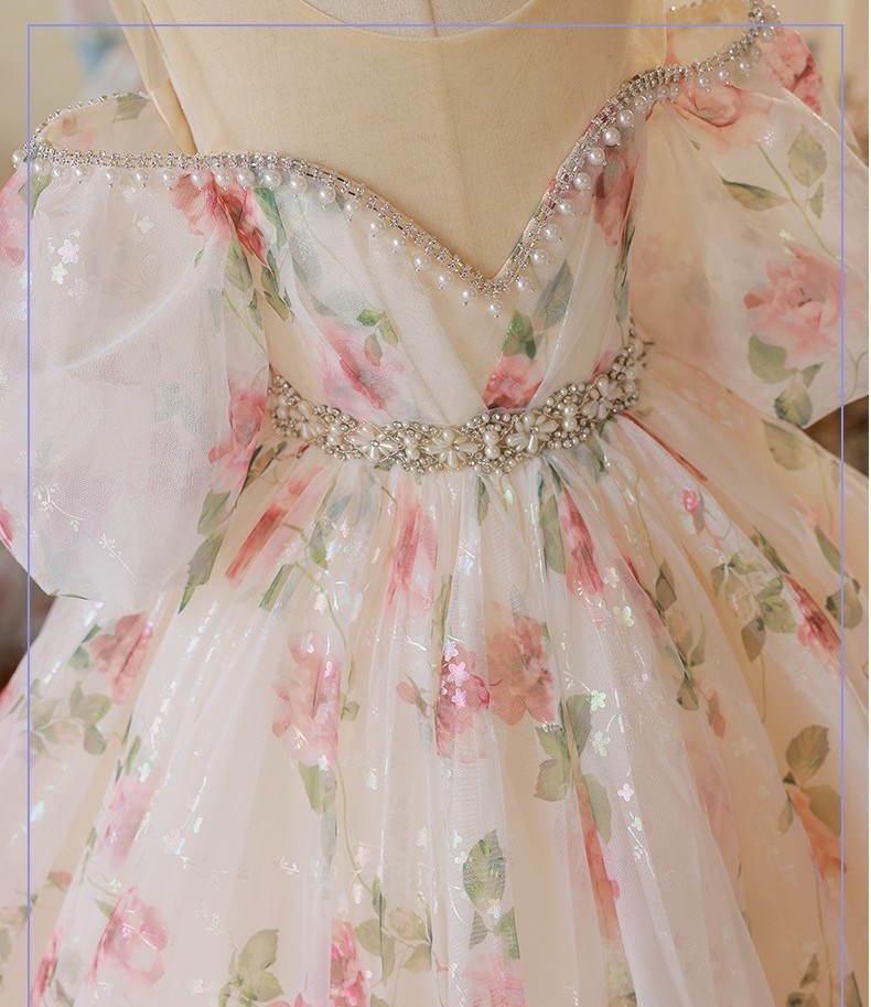 Flower Girl Dress Tulle Beading Appliqued girl Pageant Dresses For Girls ball gown First holy Communion Dresses Kids Wear