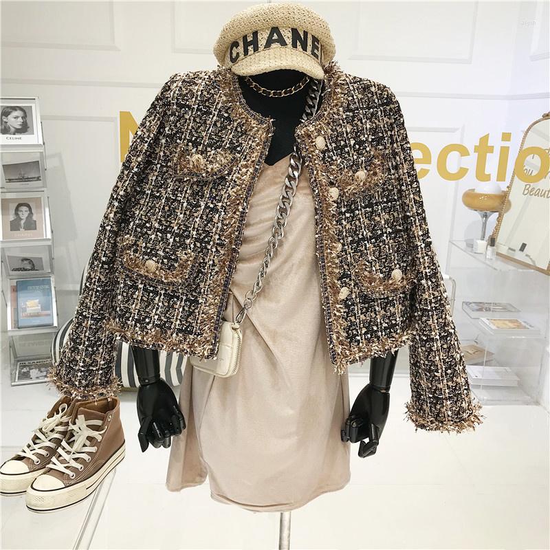 Women's Jackets High-quality Temperament Ladies Style Tweed Women Short Jacket 2022 Autumn Elegant Coat Female Fashion Woman Top