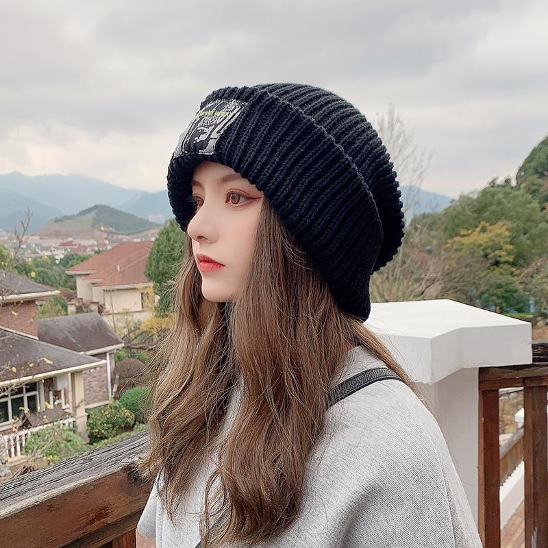 BeanieSkull Caps Winter Beanie Hat for Women Men Knitted winter Skullies Unisex Ladies Warm Bonnet Cap Korean Trendy oversized hat 220920