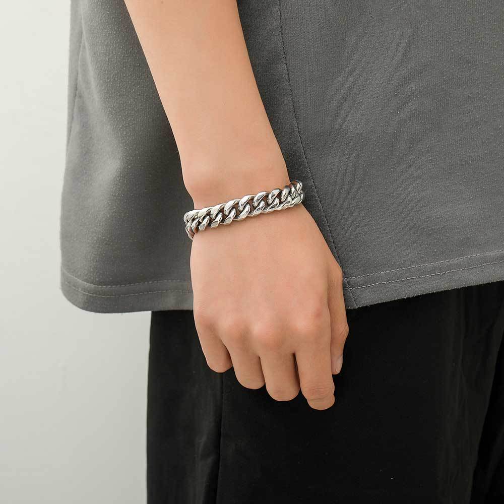 6mm-14mm Hip Hop Cuban Chain Bracelet Full Zircon Dragon Buckle 18K Real Gold Plated Cool Men Bangle Jewelry