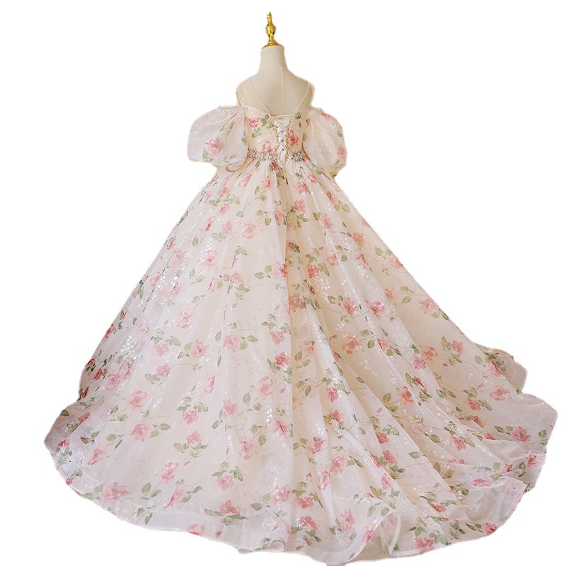 Flower Girl Dress Tulle Beading Appliqued girl Pageant Dresses For Girls ball gown First holy Communion Dresses Kids Wear