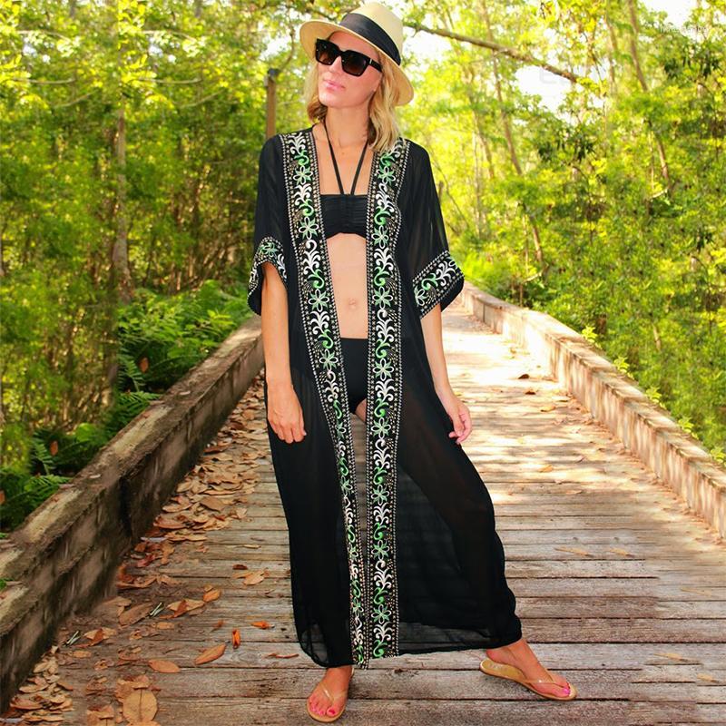 Women's Swimwear Women's 2022 Elegant Embroidered Half Sleeve Long Kimono Dress Plus Size Women Clothing Retro Summer Beach Wear Swim, Black
Women's Swimwear Women's 2022 Elegant Embroidered Half Sleeve Long Kimono Dress Plus Size Women Clothing Retro Summer Beach Wear Swim, Black