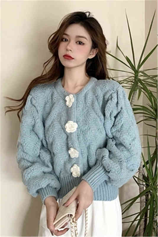 Women's Sweaters Korean Cropped Sweater Vest 2021 Fashion Sweater AlleMatch Sweet Sueter Jacket SingleBreasted Knitted Pull Femme ZY5926 J220915