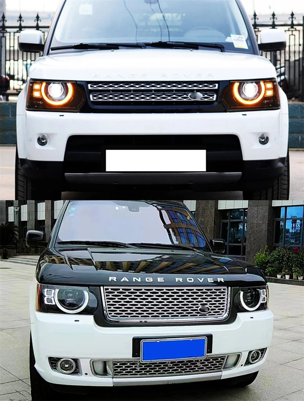 Car Headlights for Range Rover 20 05-20 13 LED Turn Signal Lights High Beam Angel Eye Head Lamp Replacement