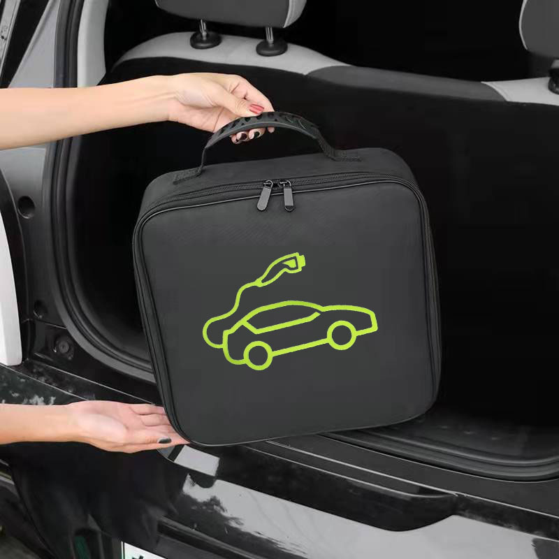 Car Organizer EV Carry Bag Waterproof Fire Retardant For Electric Vehicle Tesla Model 3 Y S X Charger Charging Cables Plugs Sockets Equipment Containe