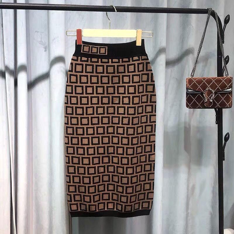 Designer Dress Womens Casual Mid Calf Classic Skirts Letter Contrast Color Straight Trendy Dresses, Brown
Designer Dress Womens Casual Mid Calf Classic Skirts Letter Contrast Color Straight Trendy Dresses, Brown