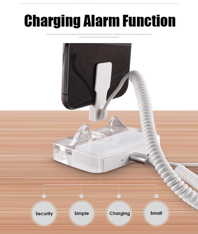 Mobile Phone Acrylic Security Burglar Alarm System Display Base Cell Phone Safe Anti-Theft Device Holder With Charging Function