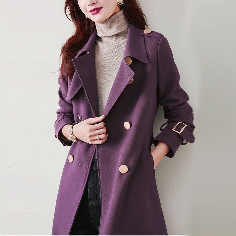 Women's Coats Women Long Trench Spring Autumn Ladies Double Breasted Windbreaker Casual Slim Office Coat Female Simple Classice Outwear 220921